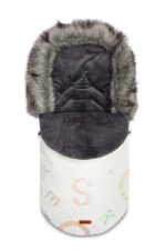 Åkpåse Vanilla, vaniljfärgad åkpåse, 3 lager av vattentät material, isolering och fleece-insida